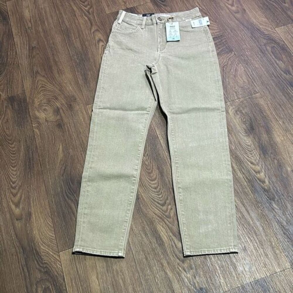 Mavi‎ star iconic high rise mom jeans. Earthy green/tan color stretch
